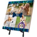 Frisco Personalized Contemporary Mosaic with Bone Collage Ceramic Photo Tile with Stand, 8" x 8"