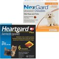 Heartgard Plus Chew for Dogs, up to 25 lbs, (Blue Box), 6 Chews (6-mos. supply) & NexGard Chew for Dogs, 4-10 lbs, (Orange Box), 6 Chews (6-mos. supply)