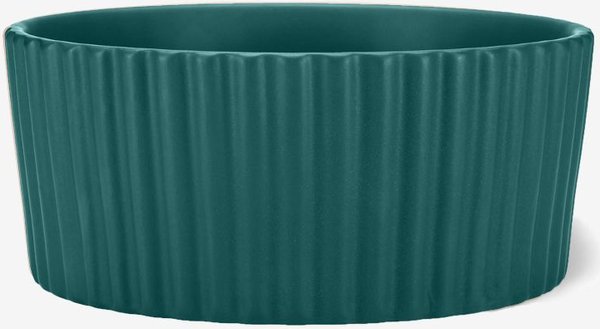 Waggo Ripple Ceramic Dog Bowl, Teal, 8-cup slide 1 of 1