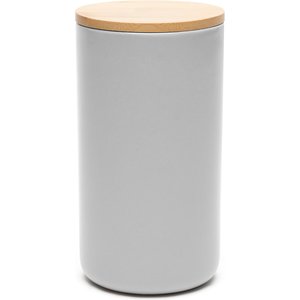 Waggo Simple Solid Ceramic Dog Treat Jar, Light Grey