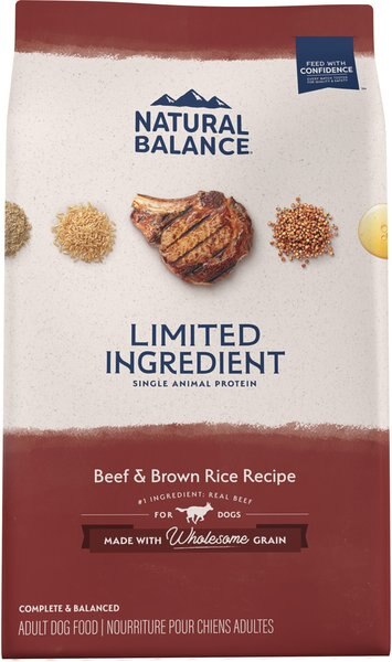 Natural Balance Limited Ingredient Beef & Brown Rice Recipe Dry Dog Food, 4-lb bag slide 1 of 9