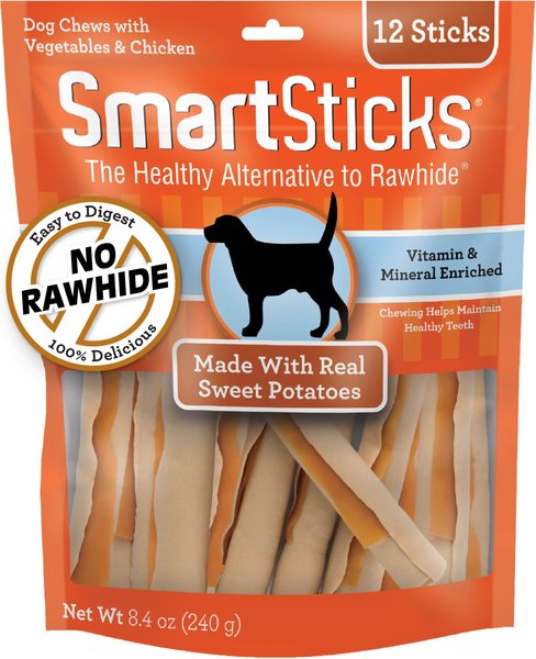 SmartBones SmartSticks Sweet Potato Chews Dog Treats, 12 count slide 1 of 6