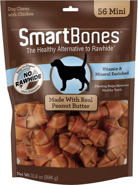 SmartBones Mini Peanut Butter Dog Treats, 56 count slide 1 of 6