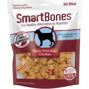 SmartBones Real Chicken Mini Chews Dog Treats, 30 count