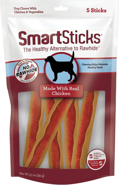 SmartBones SmartSticks Real Chicken Dog Treats, 5 count slide 1 of 6
