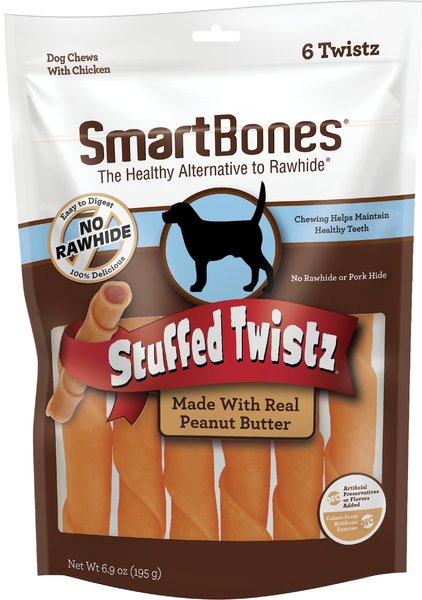 SmartBones Stuffed Twistz Peanut Butter Dog Treats, 6 count slide 1 of 7