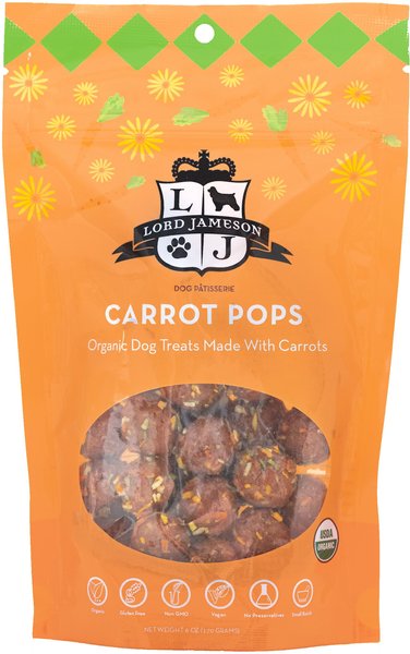 Lord Jameson Carrot Pops Vegan Dog Treats, 6-oz bag slide 1 of 6