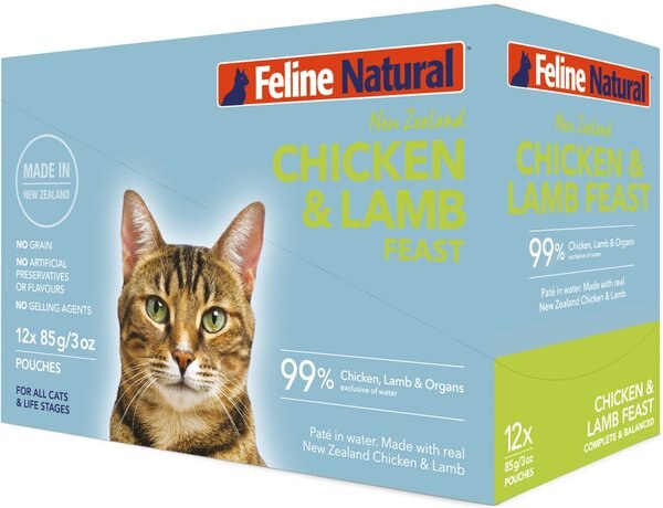 Feline Natural Chicken & Lamb Feast Grain-Free Wet Cat Food, 3-oz pouch, case of 12 slide 1 of 8