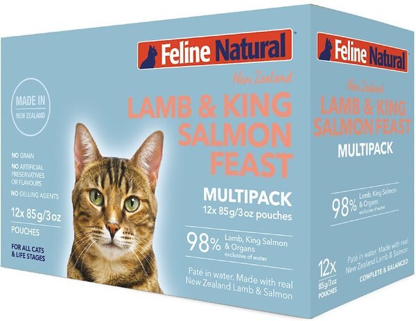 Feline Natural Lamb & King Salmon Grain-Free Wet Cat Food, 3-oz pouch, case of 12 slide 1 of 8
