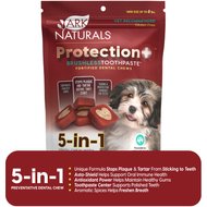 Ark Naturals Protection+ Brushless Toothpaste 5-in-1 Mini Dental Chews Dog Treats, 4-oz pouch
