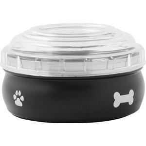 Frisco Travel Non-skid Stainless Steel Dog & Cat Bowl, Black, 1.5 Cups