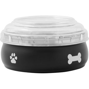 Frisco Travel Non-skid Stainless Steel Dog & Cat Bowl, Black, 3 Cups