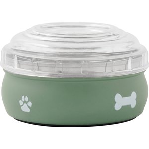Frisco Travel Non-skid Stainless Steel Dog & Cat Bowl, Artichoke Green, 1.5 Cups
