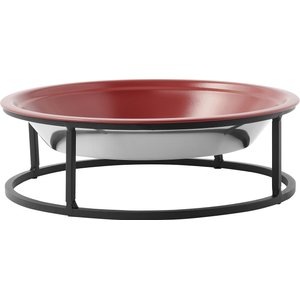 Frisco Elevated Non-skid Stainless Steel Dog & Cat Bowl, Maroon Red, 5.5 Cups