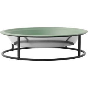 Frisco Elevated Non-skid Stainless Steel Dog & Cat Bowl, Artichoke Green, 10 Cups