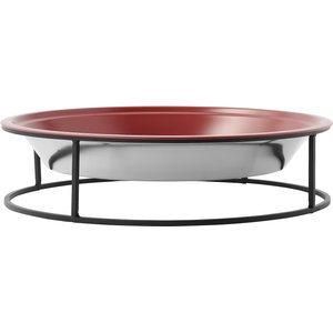 Frisco Elevated Non-skid Stainless Steel Dog & Cat Bowl, Maroon Red, 18 Cups