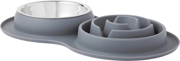 Frisco Silicone Slow Feeder Mat with Stainless Steel Bowl, Grey, 3 Cups slide 1 of 6