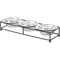 Frisco Straight Triple Feeder Stainless Steel Dog & Cat Bowl, 1 Cup