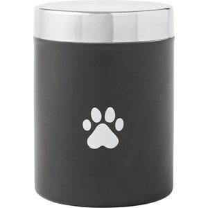 Frisco Fish Bone Print Stainless Steel Storage Canister, Black, 6 Cups