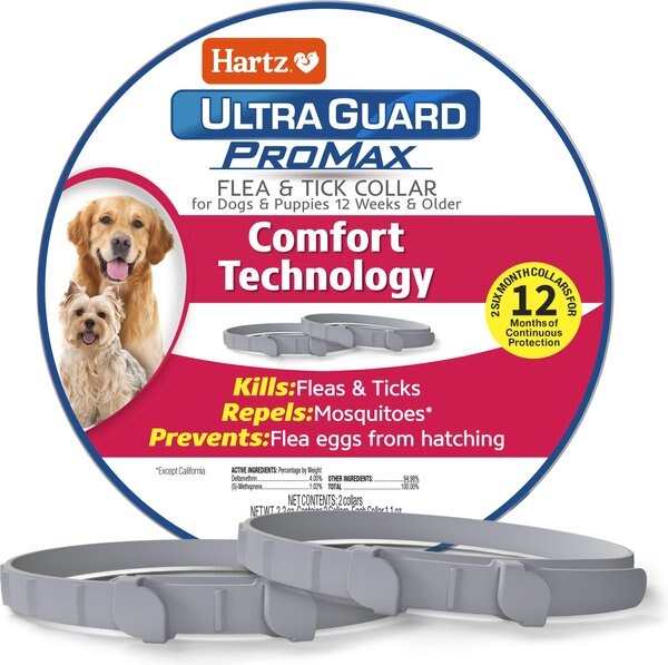 Hartz Ultra Guard ProMax Flea & Tick Collar for Dogs, Gray, 2 collars (12-mos. supply) slide 1 of 11
