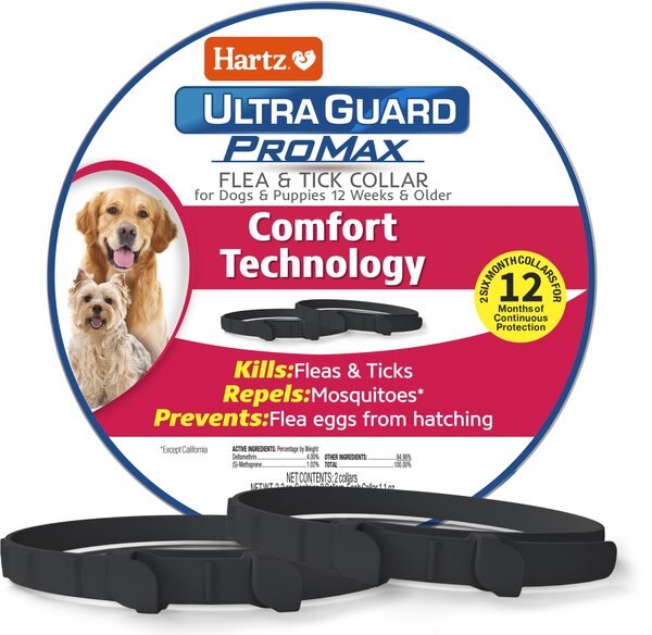 Hartz Ultra Guard ProMax Flea & Tick Collar for Dogs, Black, 2 collars (12-mos. supply) slide 1 of 11