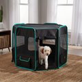 Frisco Soft-Sided Dog & Cat Exercise Playpen, Black/Teal, 48-in