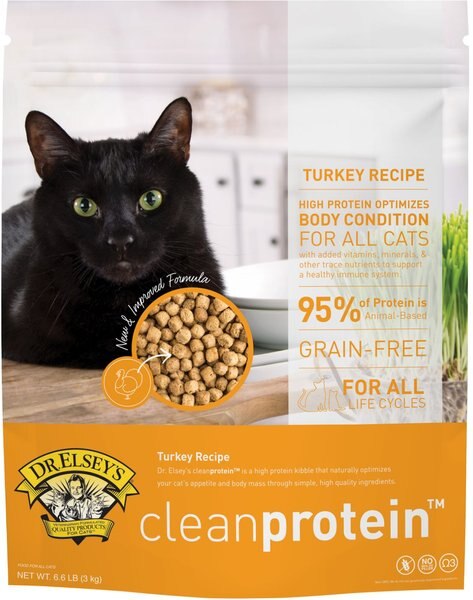Dr. Elsey's Clean Protein Turkey Recipe Grain-Free Dry Cat Food, 6.6-lb bag slide 1 of 3