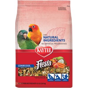 Kaytee Fiesta Natural Ingredients Conure Bird Food, 4.5-lb bag