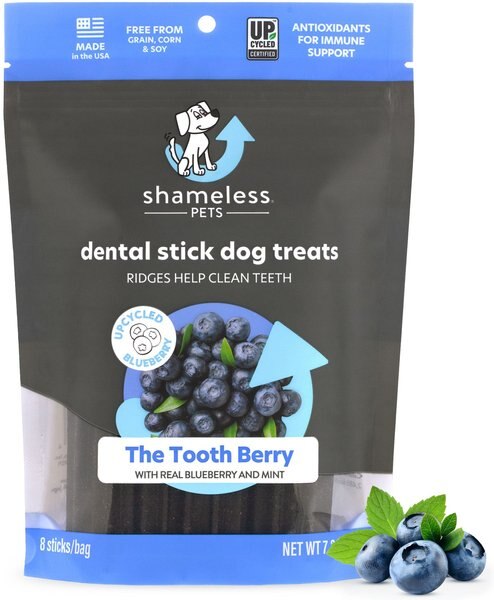 Shameless Pets The Tooth Berry Blueberry & Mint Flavor Dental Dog Treats, 8 count slide 1 of 6