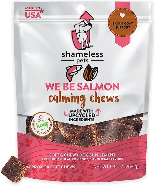 Shameless Pets We Be Salmon Calming Chews Dog Supplement, 90 count slide 1 of 6