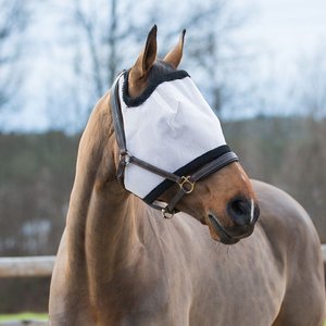Horze Horse Fly Mask, Black/White, Pony