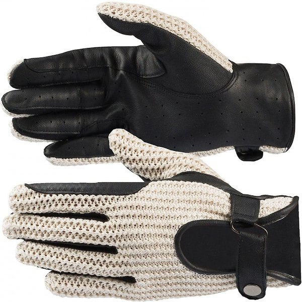 Horze Crochet Horse Riding Gloves, Black/Off-White, 10 slide 1 of 3