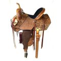 Colorado Saddlery Golden Prize Barrel Horse Saddle, Antiqued Leather, 14.5-in, Quarter Horse