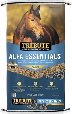 Tribute Equine Nutrition Alpha Essentials Pellets Horse Feed, 50-lb bag, slide 1 of 1