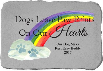 Kay Berry Dogs Leave Pawprints Rainbow Personalized Stone, slide 1 of 1