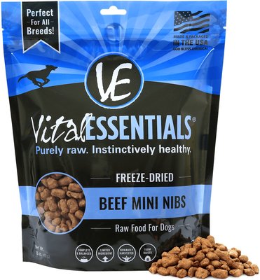 Vital Essentials Beef Mini Nibs Grain-Free Freeze-Dried Dog Food, slide 1 of 1