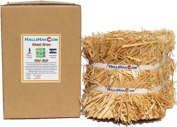 Hall's Hay Wheat Straw Mini-Bale Small Pet Bedding, 4-lb box slide 1 of 7
