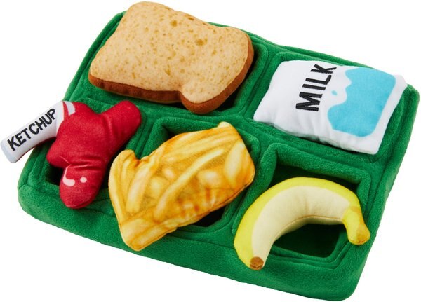 Frisco School Lunch Tray Hide & Seek Puzzle Plush Squeaky Dog Toy slide 1 of 5