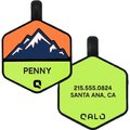 QALO Neon Mountain Personalized Dog ID Tag