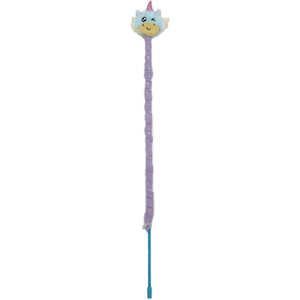 Petstages Unicorn Lure Teaser Wand Cat Toy w/ Catnip, Blue
