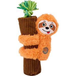 Charming Pet Cuddly Climbers Sloth Plush Dog Toy, Orange, Small