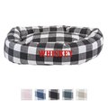 Majestic Pet Anderson Check Personalized Bagel Dog & Cat Bed, Black, Large