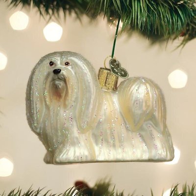Old World Christmas Lhaso Apso Glass Tree Ornament, slide 1 of 1