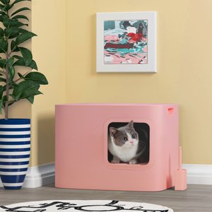 Meowy Studio Loo Enclosed Cat Litter Box Concealment, Blush Pink