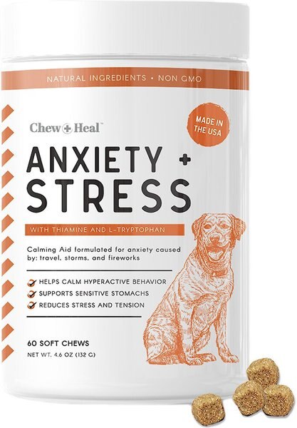 Chew + Heal Anxiety & Stress Dog Supplement, 60 count slide 1 of 6