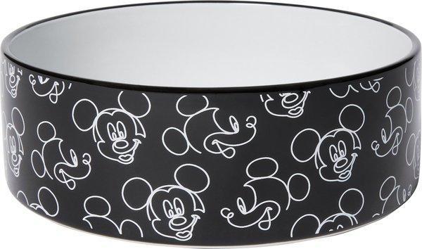 Disney Mickey Mouse Black & White Non-Skid Ceramic Dog Bowl, 5 cups slide 1 of 6