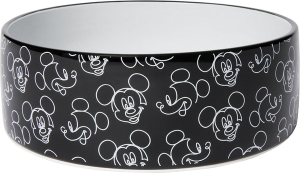 Disney Mickey Mouse Black & White Non-Skid Ceramic Dog Bowl, 8 cups slide 1 of 6