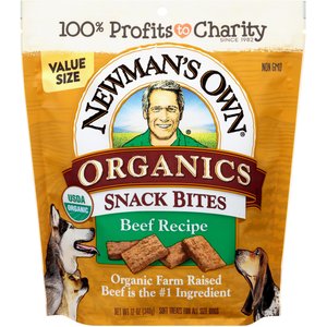 Newman's Own Organics Snack Bites Beef Recipe Grain-Free Dog Treats, 12-oz bag