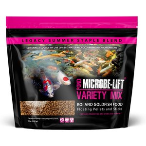 Microbe-Lift Legacy Variety Mix Floating Pellets & Sticks Koi & Goldfish Food, 5-lb tub