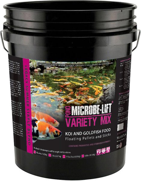 Microbe-Lift Legacy Variety Mix Floating Pellets & Sticks Koi & Goldfish Food, 14.5-lb bucket slide 1 of 5